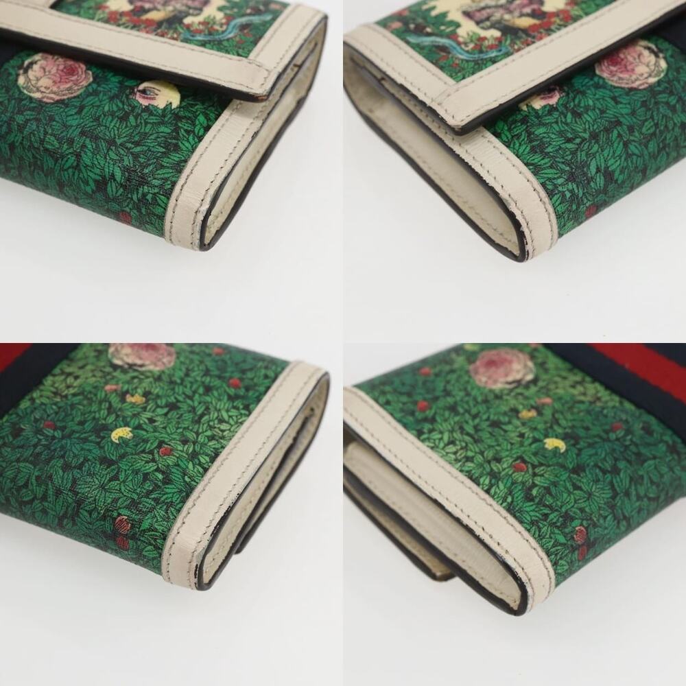 Gucci GG Marmont Web Coated Canvas Yuko Higuchi Wallet Green - Picture 10 of 12
